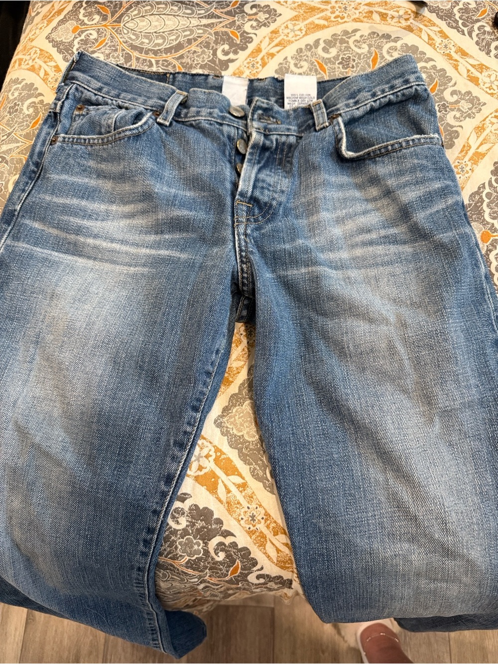 Men's Blue Washed Denim Jeans